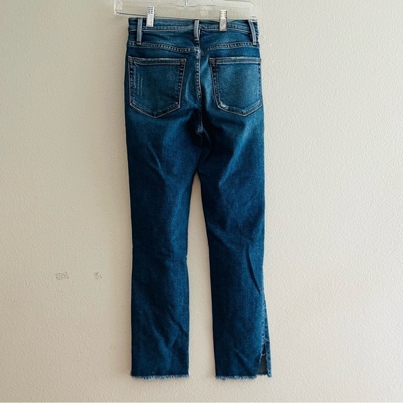 FRAME Women's Blue Le Nouveau Straight Distressed Ripped Jeans Size 24 - Picture 2 of 9